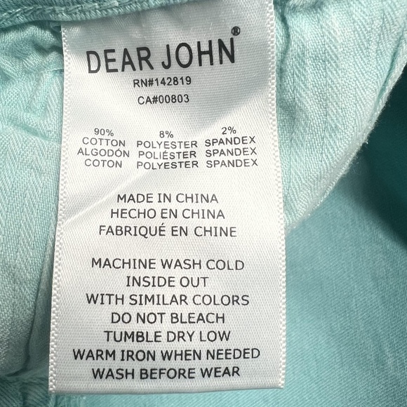 Dear John Shorts Womens 28 Blue Paradise Gigi High Rise Distressed Denim Raw Hem - Picture 6 of 12